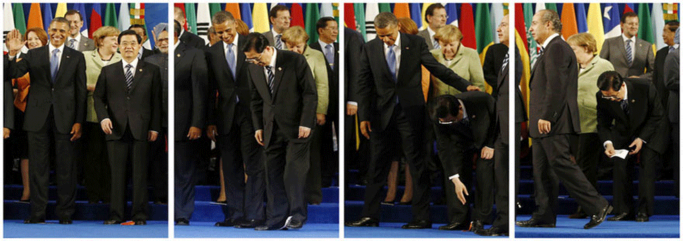 中外網(wǎng)民贊嘆胡錦濤主席細(xì)心拾起中國(guó)國(guó)旗