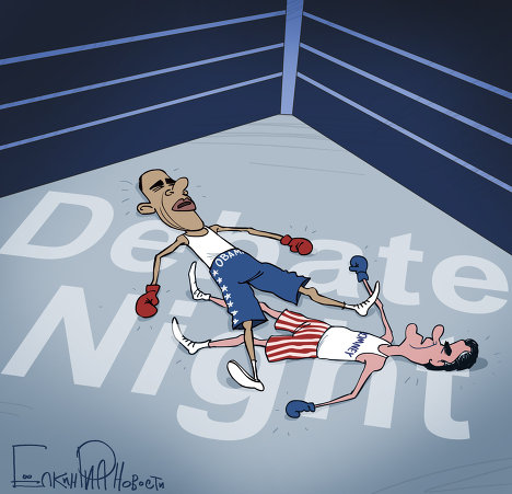 Obama, Romney Square off in First Debate 俄新社