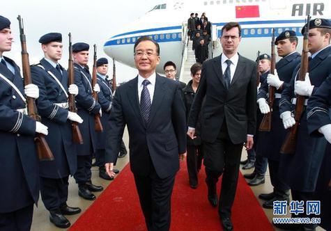 溫家寶抵達德國漢諾威出席漢諾威工業博覽會