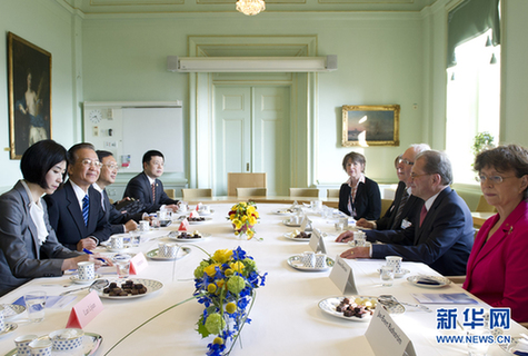 溫家寶會見瑞典議長韋斯特貝里