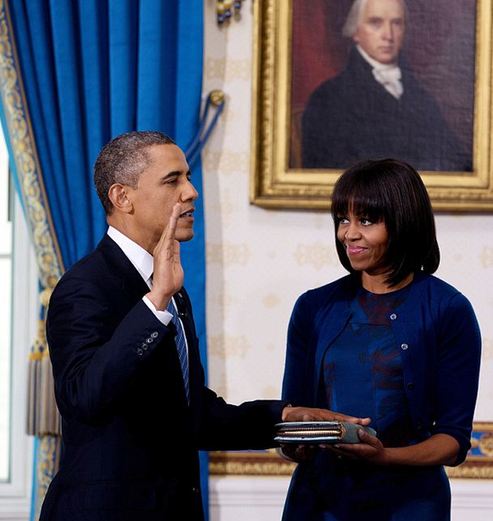 組圖:奧巴馬20日在家人陪同下就職 女兒夸贊