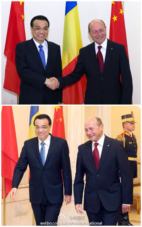 李克強會見羅馬尼亞總統(tǒng)伯塞斯庫