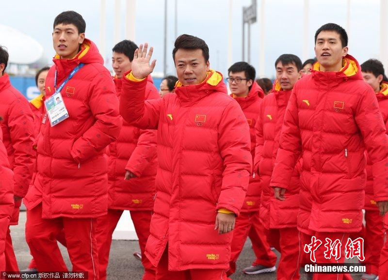 索契冬奧會中國代表團舉行升旗儀式