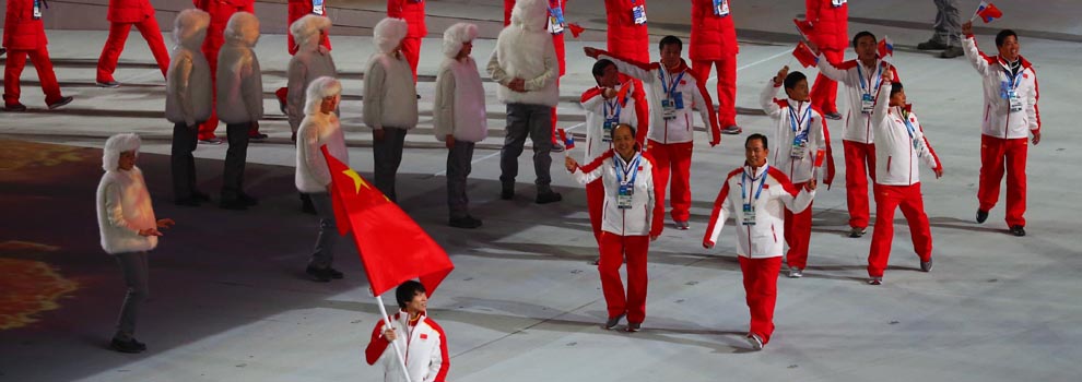 索契冬奧會開幕式：中國代表團(tuán)入場