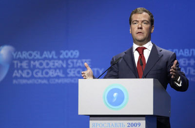 梅德韋杰夫訪美之前先批美 呼吁建立國際新機制