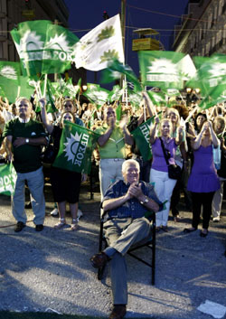 圖：希臘反對黨泛希社運在大選中勝出