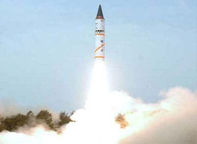 印度試射可攜帶核彈頭導彈 稱打擊范圍覆蓋亞洲大部