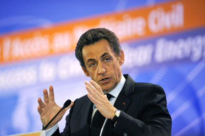 薩科齊呼吁發(fā)展中國家更多使用核能 反對制造核武器