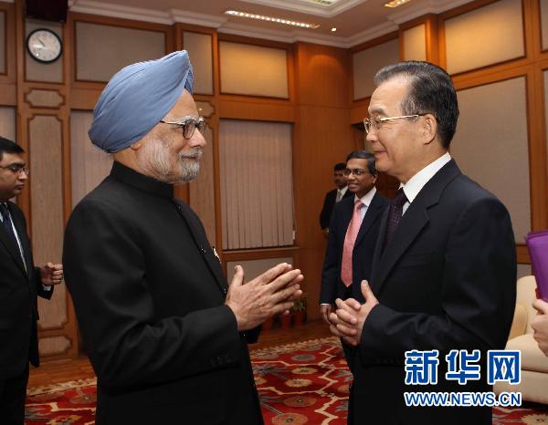 溫家寶會見印度總理辛格