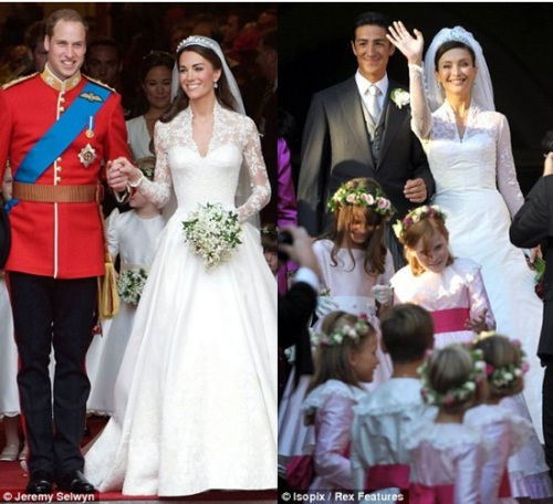 英新王妃婚紗被指