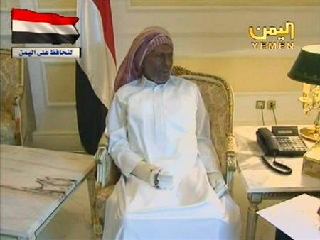 也門總統傷后首次露面很憔悴 稱準備好與反對派分權