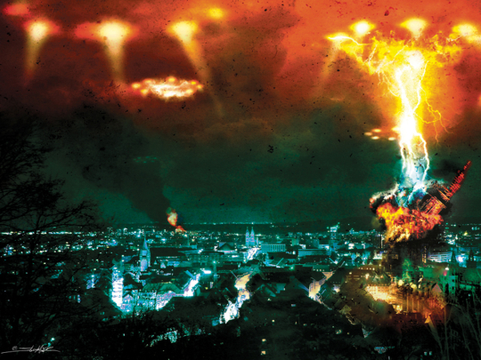 美藝術家繪制末日場景 殘酷詭異之美撼人心魄