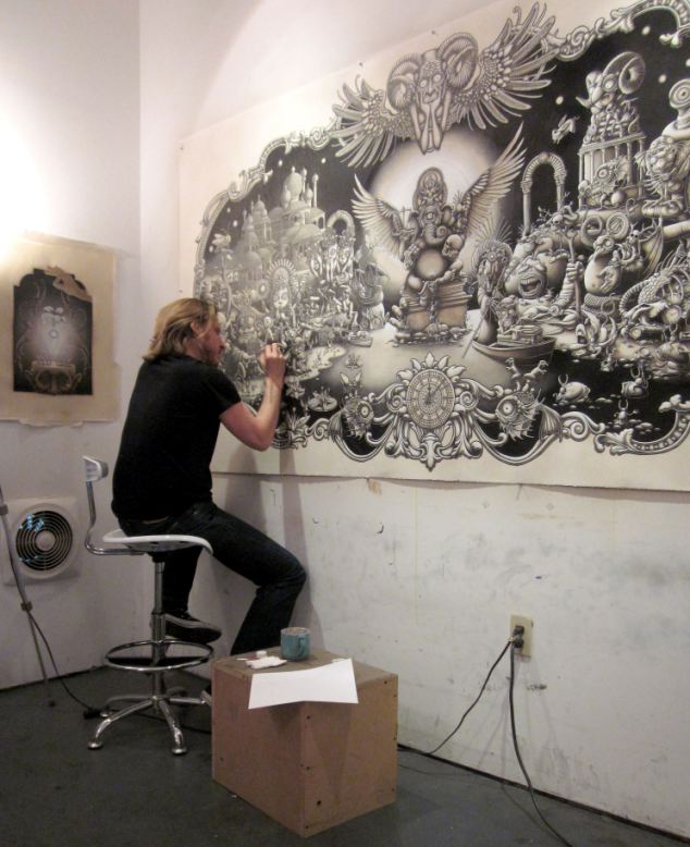 圖：美國男子花費10個月繪制巨幅鉛筆畫