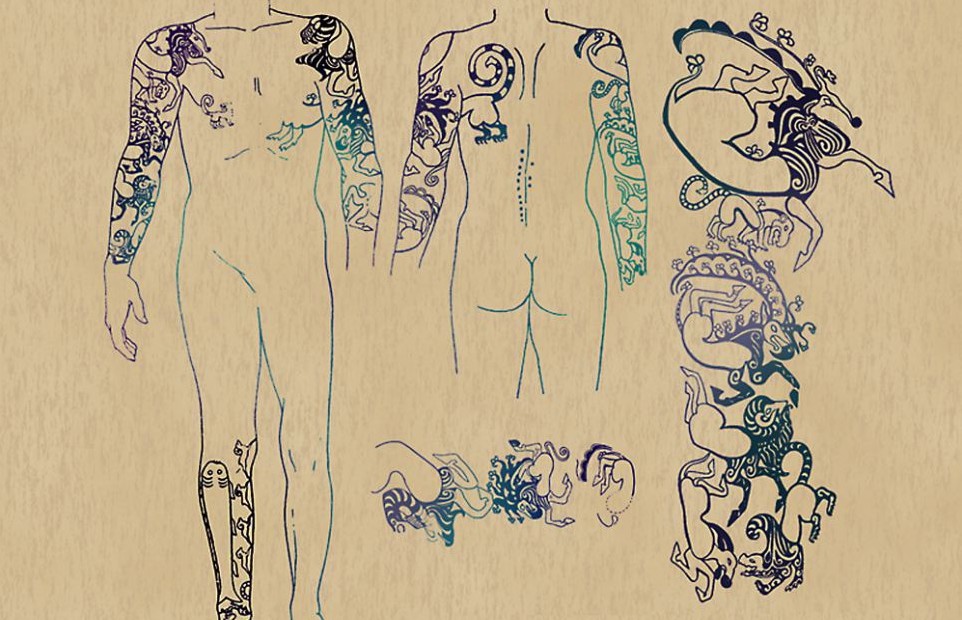 俄羅斯出土2500年前古尸 左肩文有復雜圖案或為“烏科克公主”