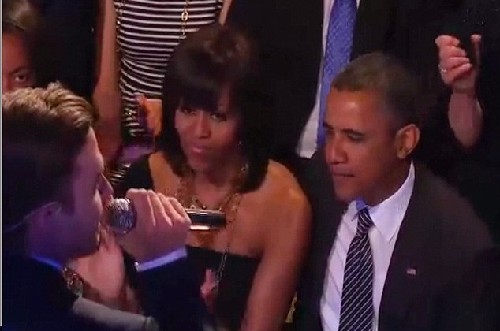 <BR>白宮音樂(lè)會(huì)見偶像 美國(guó)第一夫人尖叫難抑興奮之情