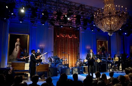 <BR>白宮音樂會見偶像 美國第一夫人尖叫難抑興奮之情