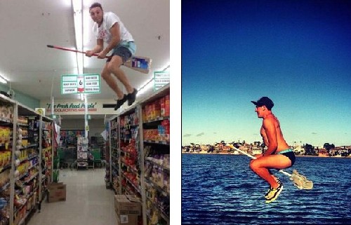 人人都是魔法師！哈利波特迷騎掃把照風靡網(wǎng)絡(luò)