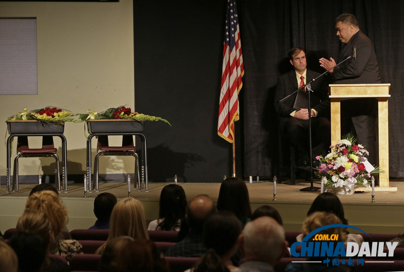 高清組圖：美學校悼念韓亞客機墜機事件遇難中國女生