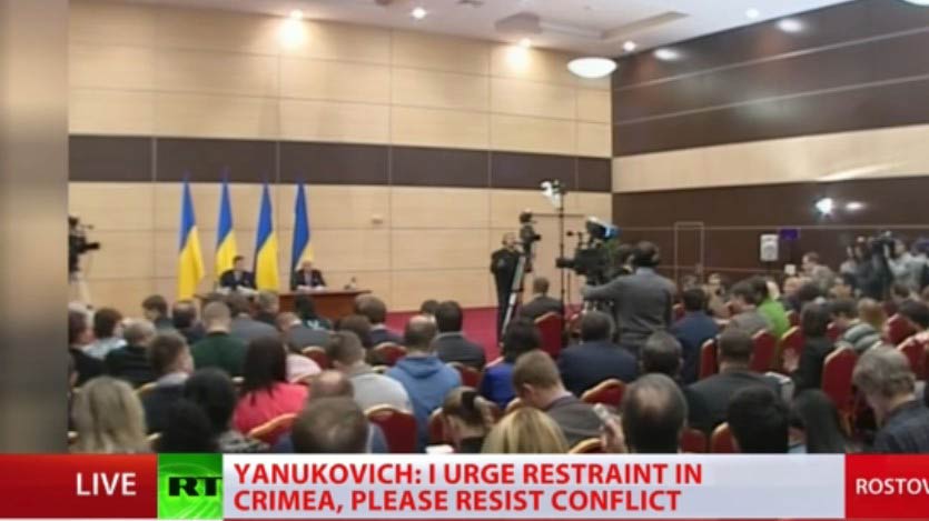 前烏克蘭總統亞努科維奇召開記者會