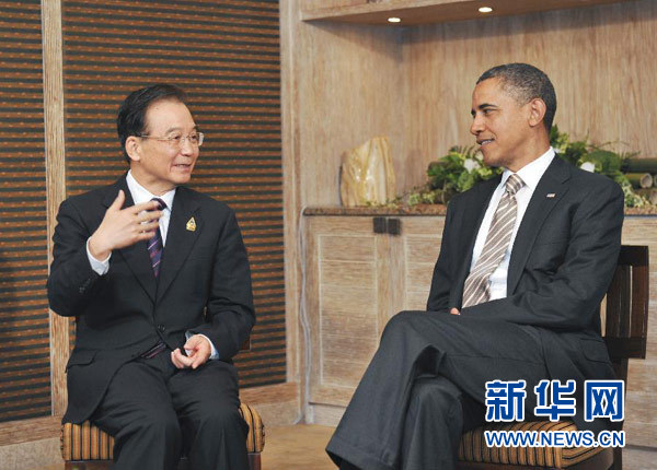 溫家寶會見美國總統(tǒng)奧巴馬