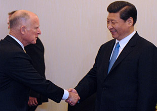 習近平會見加州州長、洛杉磯市長