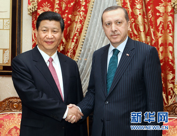 習近平會見土耳其總理埃爾多安