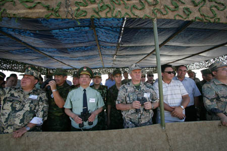 中哈聯合反恐演習第一階段實兵演練開始