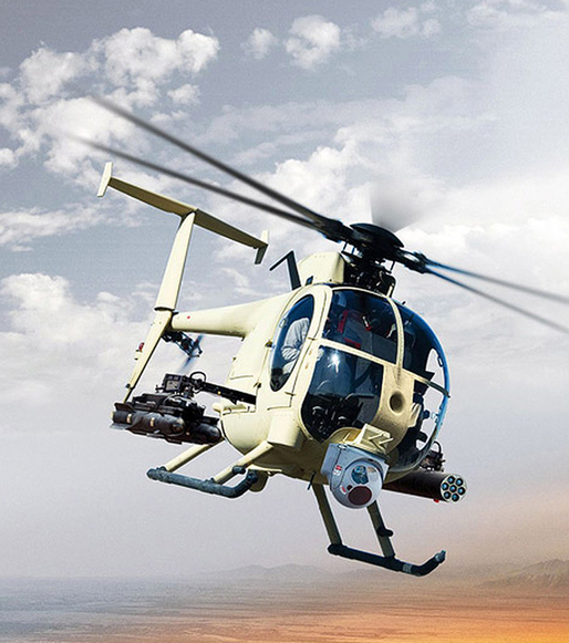 美國(guó)波音研制AH-6i武裝直升機(jī)配海爾法導(dǎo)彈