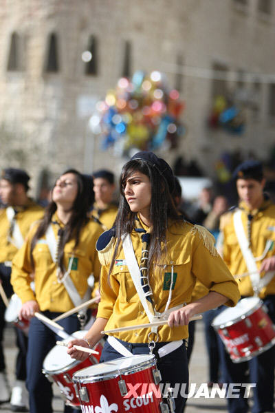 童子軍在伯利恒舉行圣誕游行