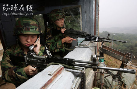 韓國(guó)軍隊(duì)加強(qiáng)警戒