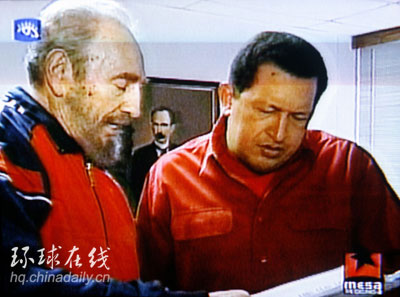 卡斯特羅3月來首次亮相錄像 與查韋斯高呼社會主義