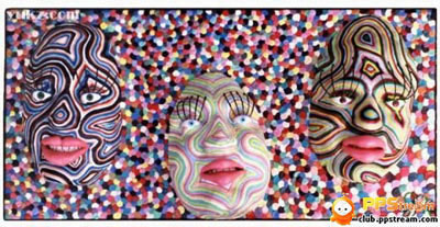 用口香糖貼成的趣味圖畫(huà)