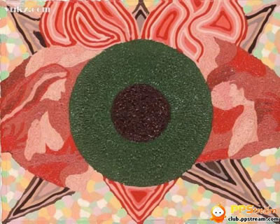 用口香糖貼成的趣味圖畫