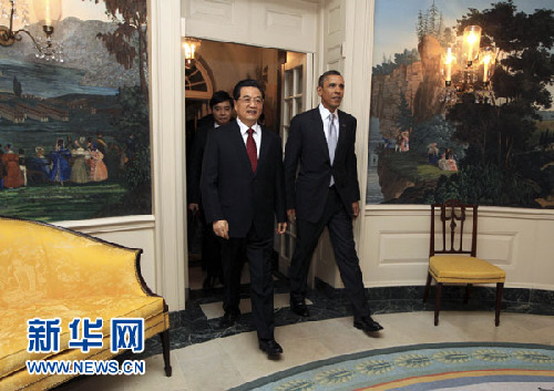 胡錦濤出席美國總統奧巴馬舉行的私人晚宴