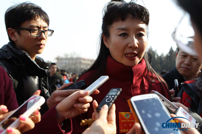 全國政協委員遭遇媒體記者圍堵采訪