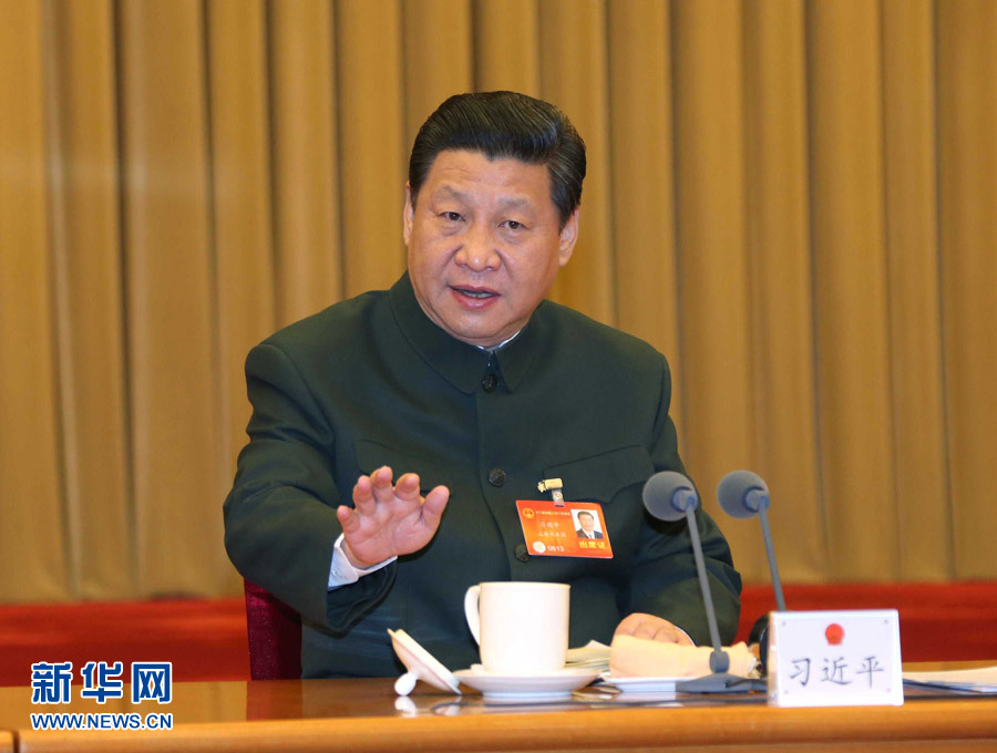 習近平出席解放軍代表團全體會議