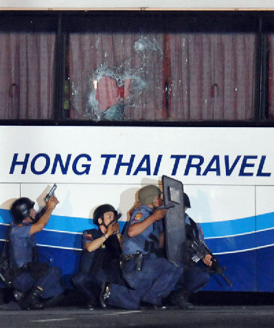 高清組圖：香港旅游巴士菲律賓遭劫持