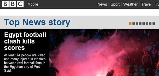 埃及最嚴重球迷騷亂致數(shù)百人死傷 全球媒體扼腕嘆息