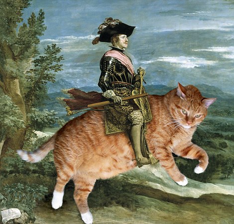 當貓咪遇到名畫 胖貓頻頻露臉令人忍俊不禁