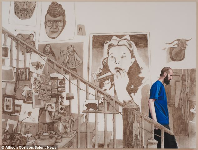 圖:美藝術家用吸塵器中塵土繪制神奇畫作