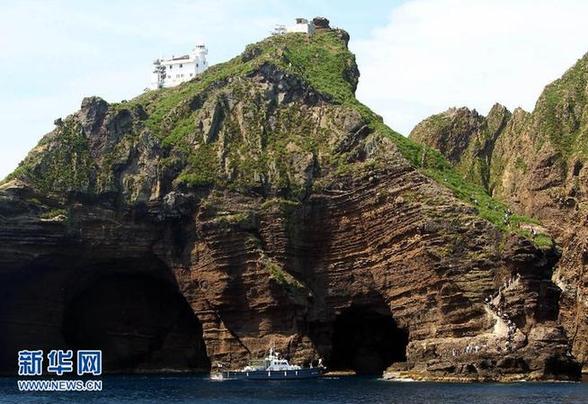 高清組圖：韓國在獨島設標志石