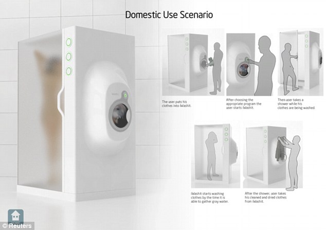淋浴設(shè)備兼顧洗澡洗衣!土耳其學(xué)生設(shè)計(jì)作品創(chuàng)意十足