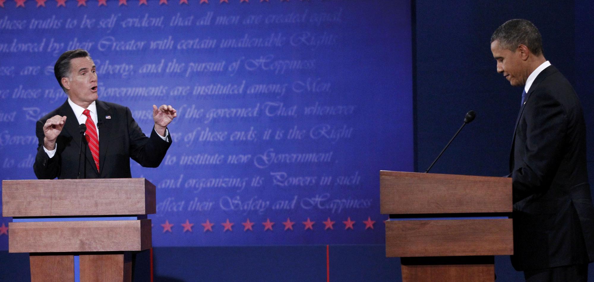 美國總統(tǒng)大選首場辯論羅姆尼勝出 重燃入主白宮希望