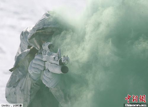 韓美海軍陸戰隊舉行雪地軍演