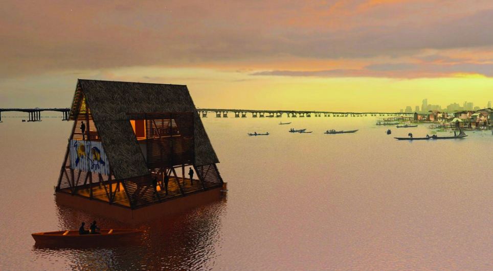 尼日利亞建水上漂浮學校 操場、綠地可納百名學生