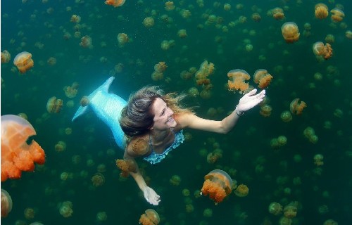 圖：現實版美人魚翩翩起舞 “尾巴”造價1萬英鎊