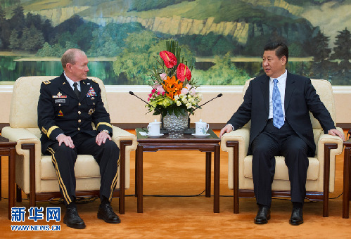 習近平會見美軍參聯會主席鄧普西