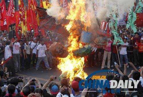 五一節亞洲多國勞動者游行 要求加薪改善工作環境