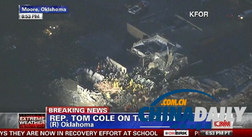 美國俄克拉荷馬市郊遭龍卷風重創 近百人死亡