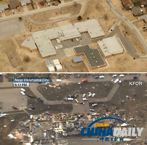 美國(guó)俄克拉荷馬市郊遭龍卷風(fēng)重創(chuàng) 近百人死亡